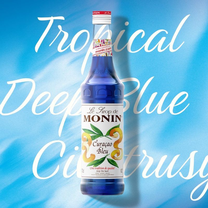 Siro Monin Blue Curacao 70cl, Nguyên Liệu Pha Chế Chuyên Nghiệp, Syrup Blue Curacao Nhập Khẩu Pháp