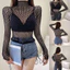 WANYEDI Fishnet Top, Chất Liệu Sheer Thiết Kế Gợi Cảm Áo Lưới, Skinny Mềm Vải Rỗng Ra Mỏng Phù Hợp Với Phong Cách Gothic Hàng Đầu Nữ Mặc