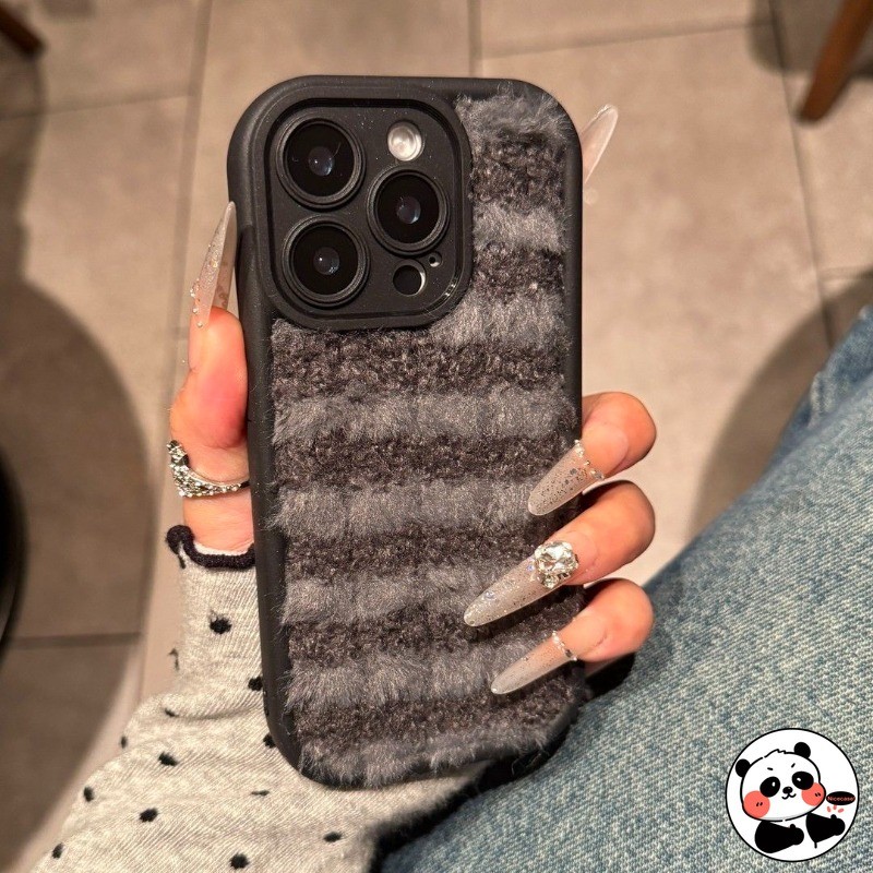 Ốp Điện Thoại Sang Trọng Mùa Đông Ins Style Cho iPhone 11 Pro Max XR XS Max X SE3 SE2 8 7 6 6s Plus 11ProMax Vỏ Sọc Đơn Giản Dễ Thương Vỏ Mềm Chống Rơi