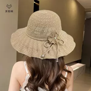 Mũ ống hút bảo vệ tia cực tím vành rộng thời trang Mũ xô đi biển thoáng khí Mũ chống nắng mùa hè [Mina]