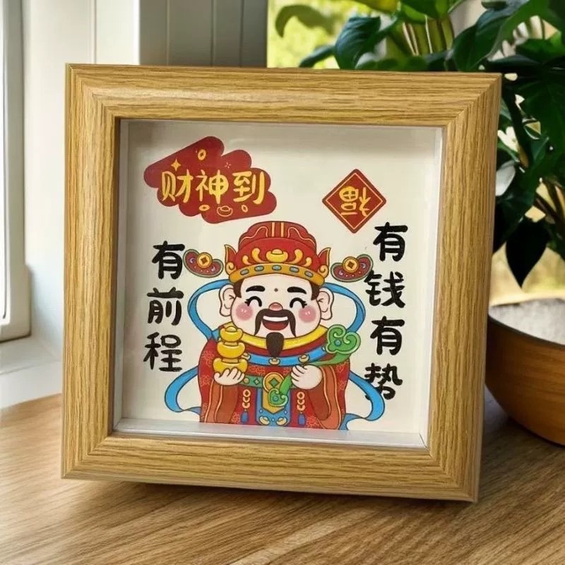 Mới Rỗng Thần Tài Khung Ảnh May Mắn Để Bàn Trang Trí Năm Mới May Mắn Trang Trí Nhà