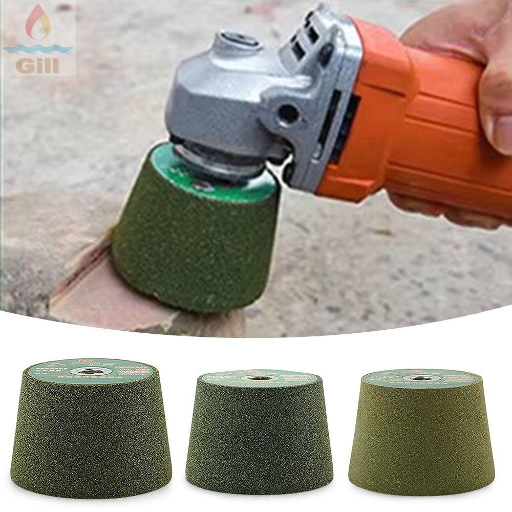 Bánh mài đánh bóng GILL, dành cho máy mài góc loại 100 Grit 50 / 100 / 200Grit Đầu mài gốm bằng đá, Phụ kiện máy mài lưới Dụng cụ đánh bóng khối chà nhám Đầu góc cacbua