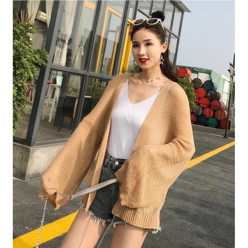 Áo Khoác Cardigan Len Mỏng Cho Nữ Phong Cách Ulzzang Thích Hợp Đi Đà Lạt Đi Biển Chất Liệu Len Mỏng Thoải Mái