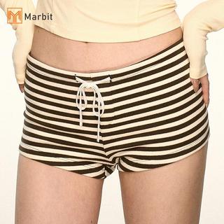 Marbit Pure Desire Sọc - Quần short nữ slim thời trang, ấm áp, phù hợp cho thể thao hàng ngày