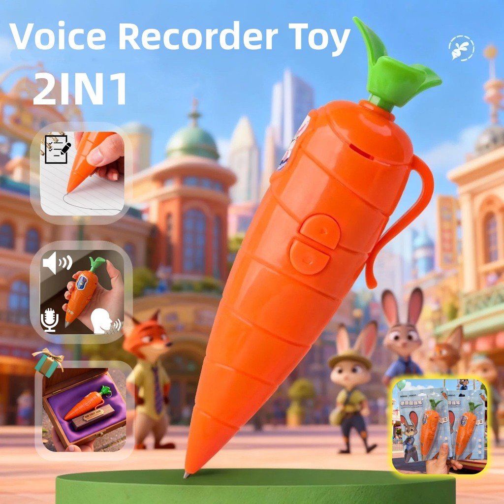 3 Phim Hoạt Hình Judy & Nick Cà Rốt Ghi Âm 2IN1 Đồ Chơi Âm Thanh Điện Tử Có Thể Viết Graffiti Bút Bi Mới Lạ Ghi Âm Bút Quà Tặng