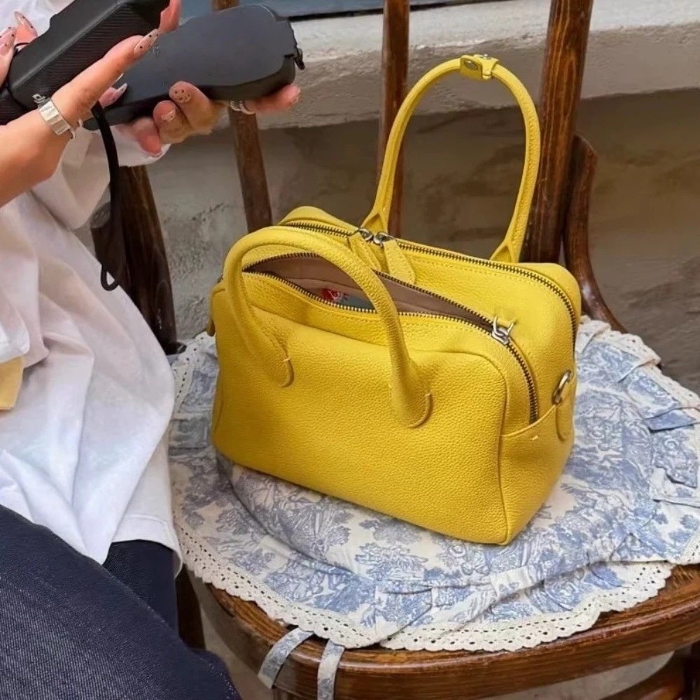 Túi đeo vai HOBBYIN, Túi xách nữ da PU họa tiết Litchi, Túi đeo chéo nghiêng công suất lớn chống thấm nước 2026 cho nữ