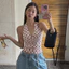 Ngoại Thương Pure Desire Chấm Bi Cô Gái Nóng Cổ Dây Camisole Nữ Mùa Hè Gợi Cảm Ren-Up Mỏng Hơn Nhìn Ôm-Fit26031103