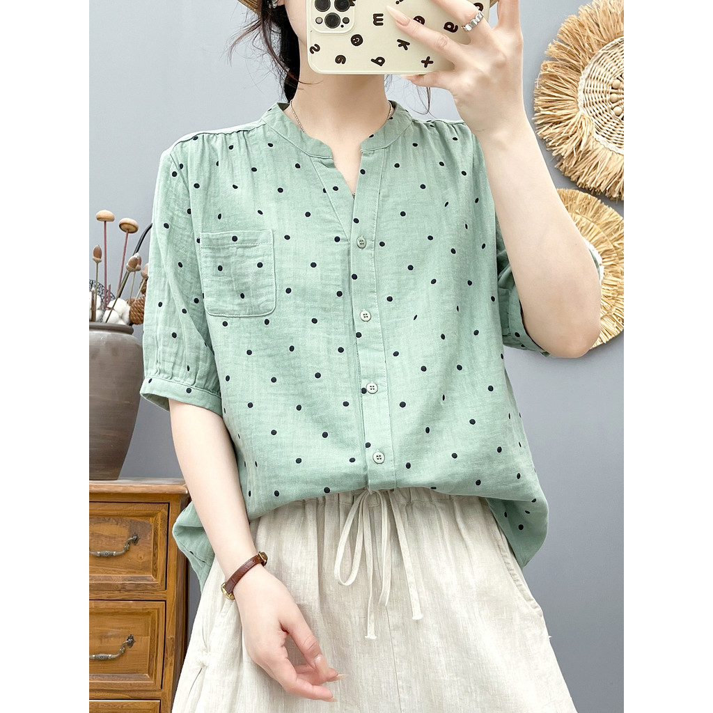 [Hàng có sẵn] Áo sơ mi nữ Cotton cao cấp mềm mại thân thiện với da