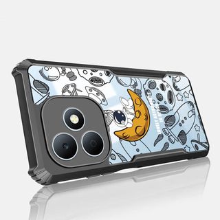 Ốp Điện Thoại Sang Trọng Cho OPPO Realme Note 80 70 70T 60 60X 50 4G 5G Ốp Lưng Có Họa Tiết Acrylic Siêu Mỏng Khung Đen Tough Chống Trầy Xước Vỏ Bảo Vệ K07-10