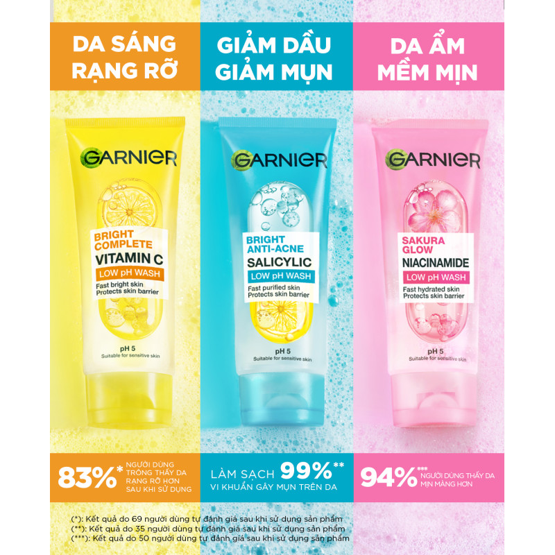 [HÀNG TẶNG KHÔNG BÁN] Sữa rửa mặt dạng Gel độ PH 5 cân bằng cho mọi loại da - Garnier Low PH Gel Wash 50ml