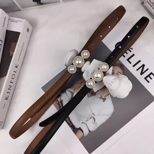 Thắt lưng khóa ngọc trai cao cấp EMIDREC-Đơn giản phong cách-Đầm rộng 1,3cm 5.14