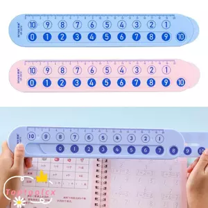Thước trừ TOPTOOLCX, Thước phân giải toán học bằng nhựa màu hồng / xanh, Bền trong vòng 20 Trình diễn giảng dạy Thước cộng di động Đồ dùng học tập