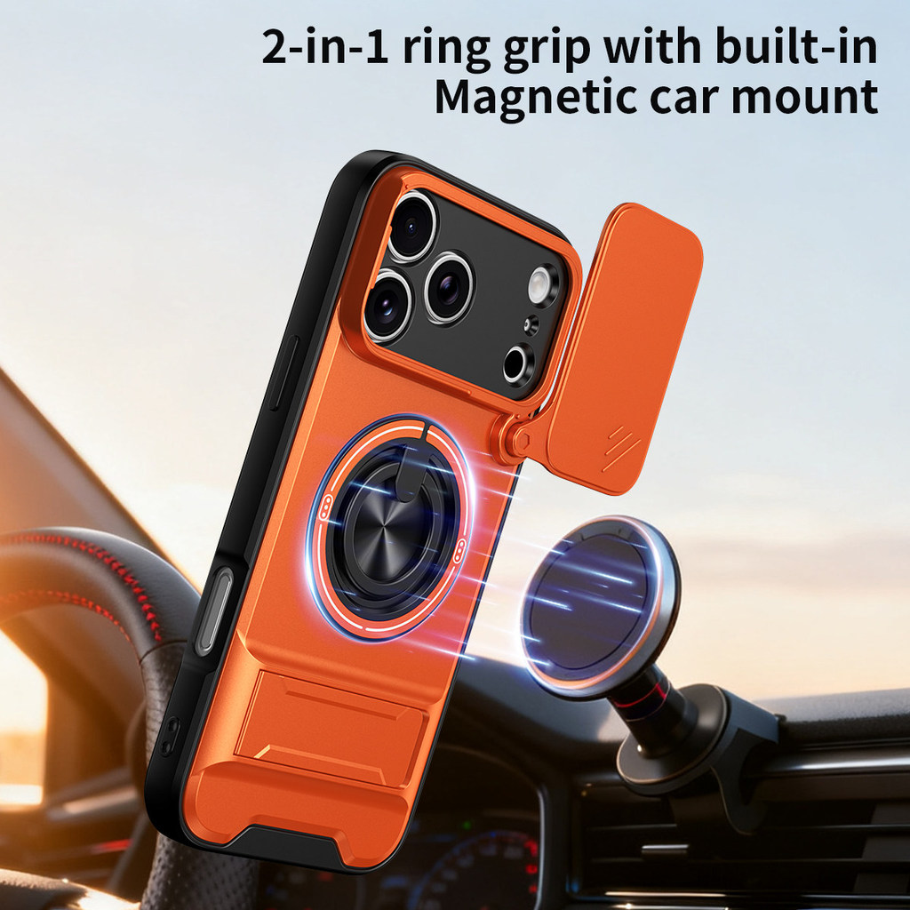 Ốp Điện Thoại Đa Năng Sang Trọng Thích Hợp Cho iPhone 17 Pro Max 16 14 13 12 11 15 Dây 360°Giá đỡ vòng có vỏ máy ảnh Vỏ bảo vệ toàn diện chống sốc