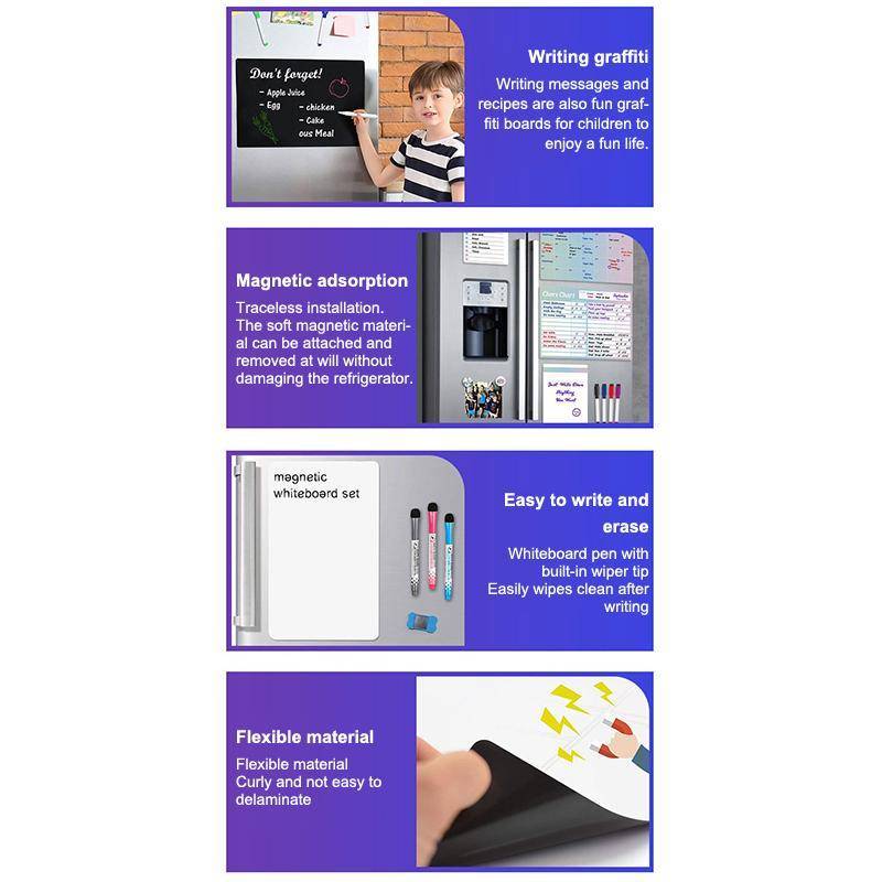 CANAMEK Bảng Trắng Từ Tính Mềm A3 A4 Kích Thước Khô Tẩy Ban Có Thể Tái Sử Dụng Có Thể Ghi Văn Phòng Ghi Nhớ Trẻ Em Vẽ CSF