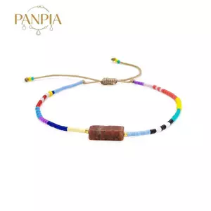 PNPIA- Boho Thủy Tinh Hạt Đá Quyến Rũ Vòng Tay Tối Giản Dainty Handmade Trang Sức Nữ Thời Trang Hiện Tại