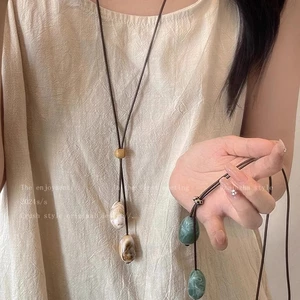 Mới Phong Cách Trung Hoa Mờ Giọt Nước Có Thể Điều Chỉnh Mục Mori Phong Cách Retro Tính Khí Xương Đòn Thời Trang Phù Hợp Với Niche Vòng Cổ Nữ