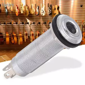 Toyuvn Ổ cắm cắm đàn guitar cao cấp HUIOP Giảm tiếng ồn Đầu nối đầu ra chốt cuối 1/4 inch cho âm trầm điện Cấu trúc kim loại chắc chắn Cài đặt dễ dàng với tay nghề thủ công tốt (Bạc)