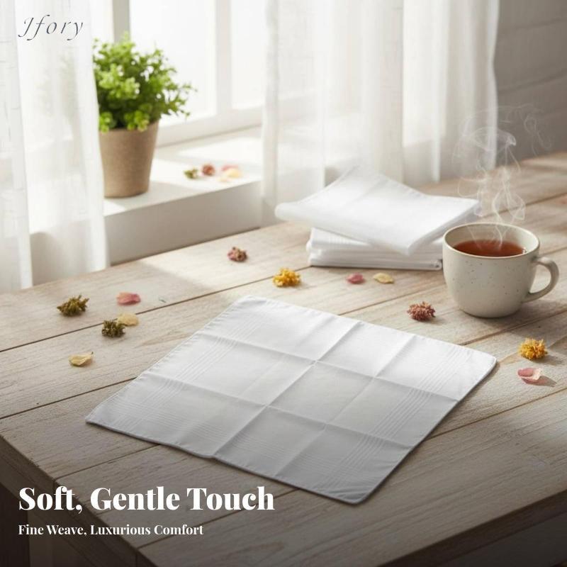 Khăn tay Cotton trơn cổ điển Satin Band Khăn tay vuông dành cho nam Bộ đồ bỏ túi hoặc thủ công