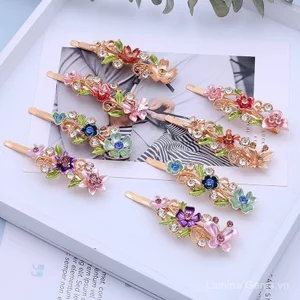 Retro Giáng Sinh Cổ Nữ Sơn Bên Nổ Kẹp Hoa Phụ Kiện Tóc Kẹp Tóc Sơn Bên Kẹp