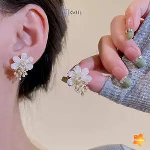 Hoa Ngọc Trai Phong Cách Rừng Phong Cách Mới Hợp Thời Trang Tươi Đẹp Độc Đáo Thiết Kế Bông Tai Sang Trọng Quà Tặng Mới