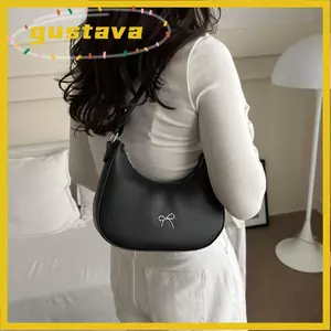 Túi Nơ Nơ GUSTAVA, Túi Nơ Nơ Da PU Màu Trơn, Thiết Kế Túi đeo dưới cánh tay Dung Tích Lớn