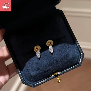 Bông tai nữ đa năng khí chất thời trang phong cách Hàn Quốc zircon hình học cá tính
