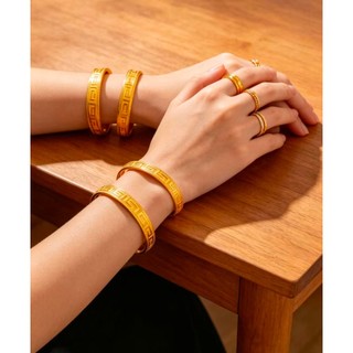 Vòng Tay Vòng Thép Titan Họa Tiết Lốp Vòng Tay Kết Cấu Mạ Vàng 18K Tối Giản Tarnish Miễn Phí