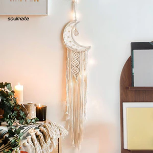 Linh hồn| Treo Tường Đồ Trang Trí Hài Hước Biển Hiệu Trang Trí Handmade Cotton Trắng Dệt Treo Tường Với Tua Rua Dài – Boho Trang Trí Nhà Cho Phòng Ngủ Ký Túc Xá Vườn – Cho Đông Nam