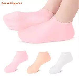 FAVORITEGOODS Dụng cụ làm móng chân, Tất chăm sóc bàn chân chống thấm nước bằng silicon, Giảm đau Chống nứt nẻ Gel dưỡng ẩm Tất nữ