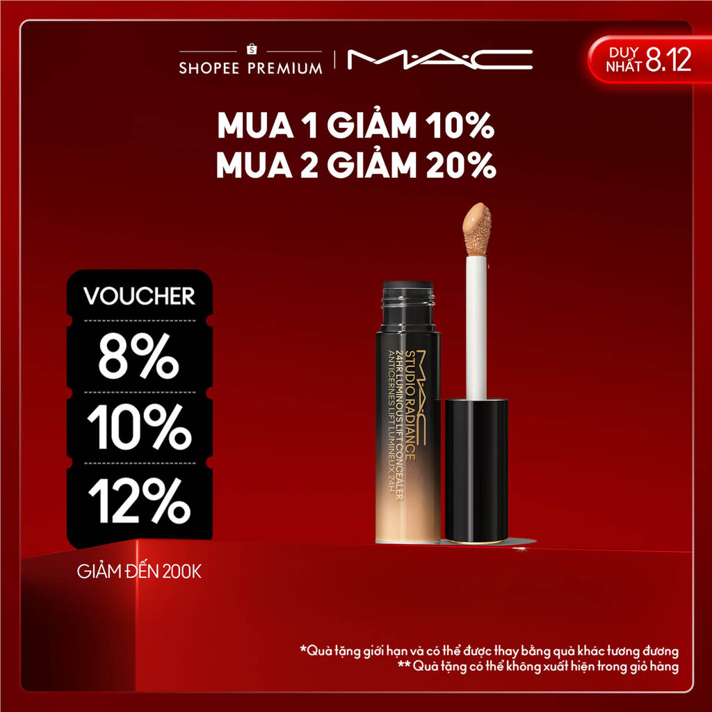 Kem che khuyết điểm MAC Studio Radiance 24HR Luminous Lift Concealer 9ml có kết cấu mỏng nhẹ, bổ sung hiệu quả dưỡng ẩm