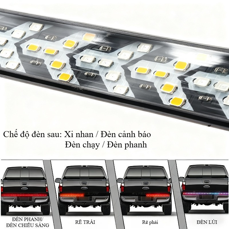 Dây Đèn Led Tín Hiệu Hình Xương Cá 12V (1.2m/1.8m) - Thiết Kế Cho Đa Dòng Xe Tải, Xe Hơi, Xe Khách