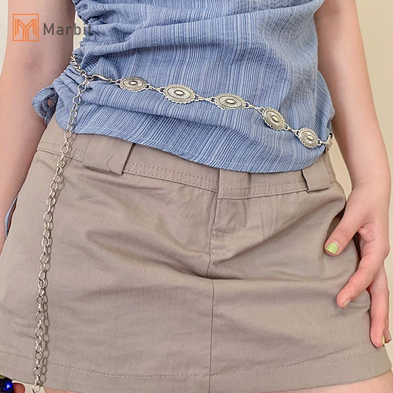 Thắt lưng dây xích kim loại bohemian retro, phong cách dân tộc thời trang cho áo len và phụ kiện