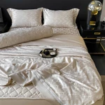 [M17] Bộ Chăn Ga Gối Phi Lụa Queen Vân Chìm, Chăn Hè Trần Mỏng Chất Liệu Cao Cấp, Mềm Mịn, Thoáng Mát - Eva Bedding — ảnh 6