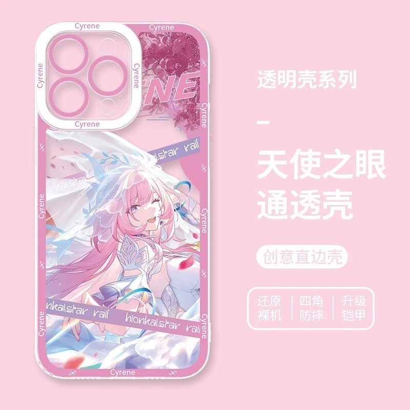 Honkai Star Rail Cyrene Vỏ Cho Iphone 11 12 13 14 15 16 Pro Max XR XS Max Ốp Lưng Silicon Dễ Thương Họa Tiết Mềm TPU Trong Suốt