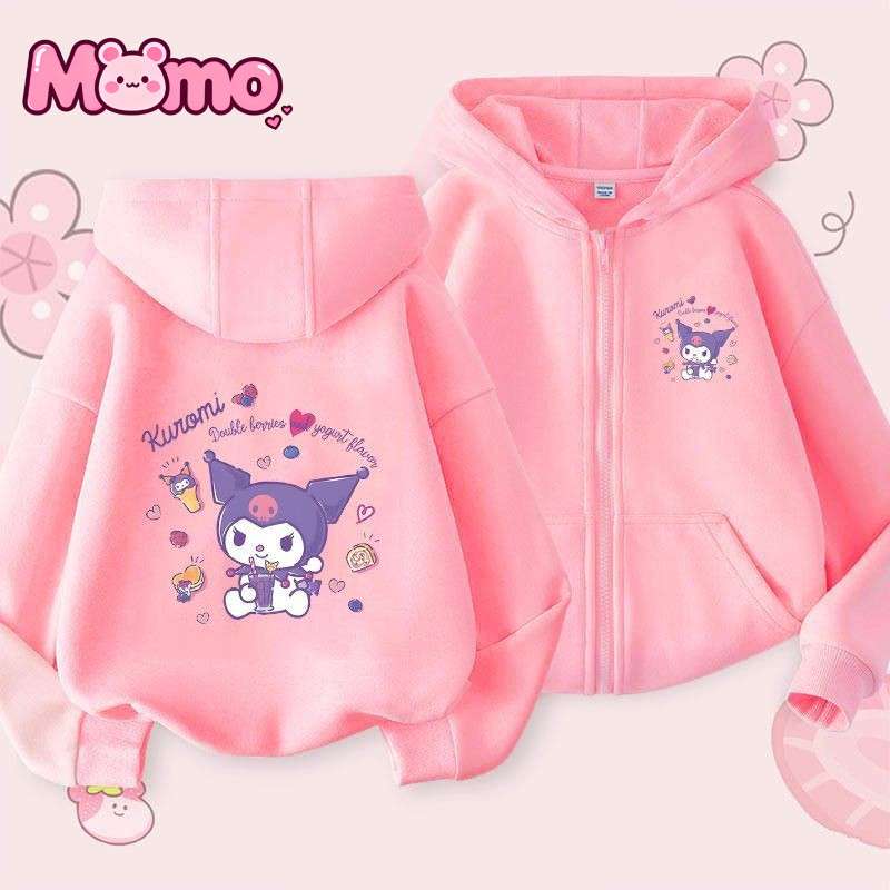 Mới Kuromi, Giai Điệu, Cinnamoroll Họa Tiết In Hình Dây Kéo Áo hoodie Cho Bé Trai Và Bé Gái Cùng Phong Cách Harajuku Phong Cách Giải Trí Có Mũ Trùm Đầu Áo hoodie Dài Tay