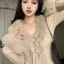 Áo len dài tay cổ chữ V dáng ôm, phong cách hot girl Hàn Quốc