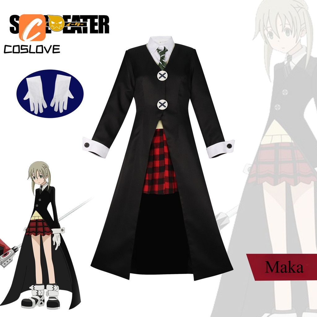 Trang Phục Cosplay Maka Soul Eater Hoàn Chỉnh, Dành Cho Nữ, Màu Đen, Phù Hợp Tiệc Giáng Sinh