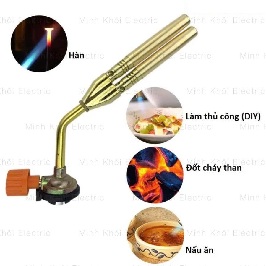 Đèn khò ga mini ống đôi,đầu khò ga 2 nòng,đèn khò gas,đầu khò gas,khò ga cầm tay,khò ga đồng,khò lửa cầm tay,quẹt lửa
