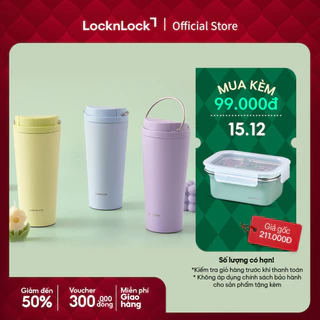 Bình giữ nhiệt LocknLock Bucket One-Touch LHC3345 có quai dung tích 550ml thép không gỉ - 3 màu