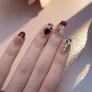 Pháp Rhapsody Handmade Móng Tay Đeo Ánh Sáng Sang Trọng Quang Trị Liệu Móng Tay Lớp Nguyên Chất Tay Làm Móng Tay Mảnh 25.12.12