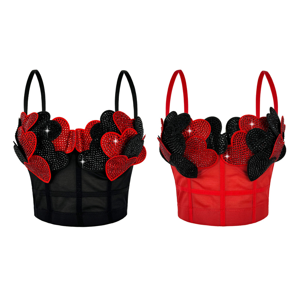 Áo Camisole Dáng Slim với Họa tiết Xương Cá và Kim Cương - Trang Trí Perfect cho Ngày Lễ