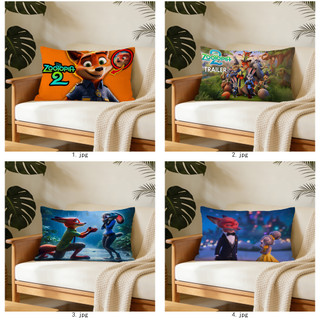 Vỏ gối hình chữ nhật in một mặt Zootopia 2, Vỏ đệm ô tô hoạt hình, Trang trí ghế Sofa tại nhà (Không bao gồm chèn)