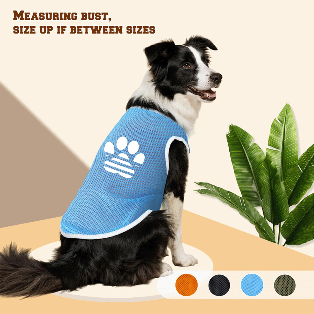 Áo vest lưới chó lớn 3XL-6XL, in hình chân chó sáng tạo hợp thời trang, phong cách chui đầu, có 4 màu, thoải mái và thoáng khí, có thể giặt được bằng máy, thích hợp cho tất cả các chú chó lớn
