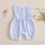 Bé Gái Sọc Daisy Romper Tay Bay Cổ Tròn Dễ Thương Mùa Hè Mùa Xuân Quần Áo