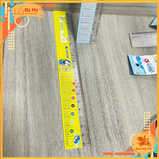 Combo 5 Thước Thẳng 20cm Thiên Long TP-SR011/DO – Thước Nhựa Trong Suốt Hình Doraemon Có Chỗ Ghi Tên