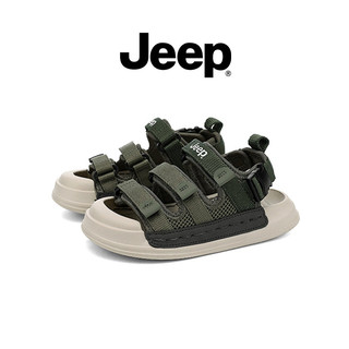 JEEP Phong Cách Mới Giày Sandal Trẻ Em Mũi Che Phủ Mùa Hè Thoáng Khí Chống Trơn Trượt Đế Mềm Bé Trai Bé Gái Giày Đi Biển