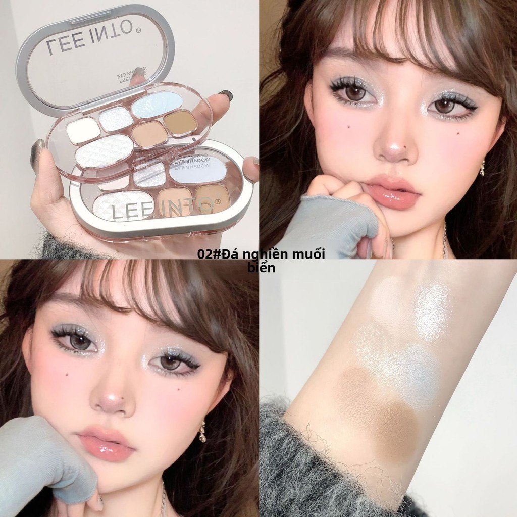 Palette mắt LEEINTO 6 màu - 【Tông màu mood】, lên màu chuẩn, chất ánh kim, matt, lấp lánh tinh tế, lâu trôi