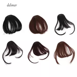 DELMER 3D Air Bangs, Bộ tóc tổng hợp Giả Fringe Top Tóc Bangs, Kẹp vô hình trong Nổ thẳng Tự nhiên Giả Nổ Phụ nữ