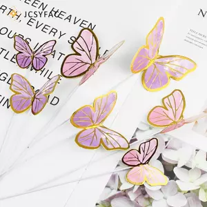 JCSYFAC 10 Cái / bộ Bướm Bánh Toppers Tiệc Cưới Làm Bánh Tiếp Liệu Bánh Sinh Nhật Mới