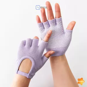 Găng tay tập Yoga chống trượt dành cho nữ Găng tay nửa ngón thể dục Cotton Găng tay nửa ngón thoáng khí Đi xe đạp ngoài trời Găng tay câu cá thể thao Pilates mới